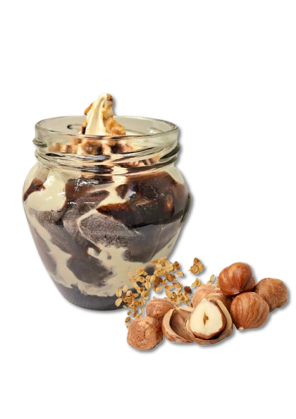 Fiordibufala variegato con crema di nocciola